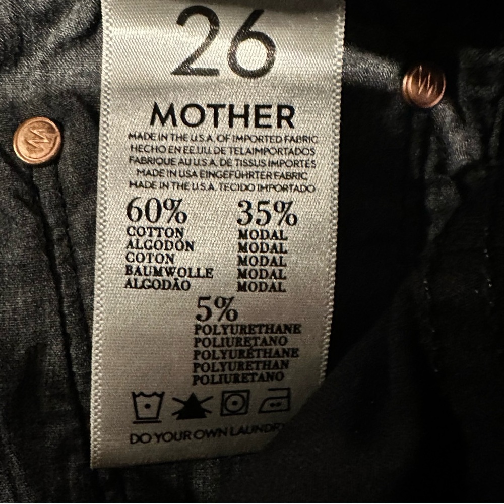 MOTHER High Waisted Looker Ankle Skinny Jeans Touch And Go Black Women’s Size 26 - Picture 9 of 10